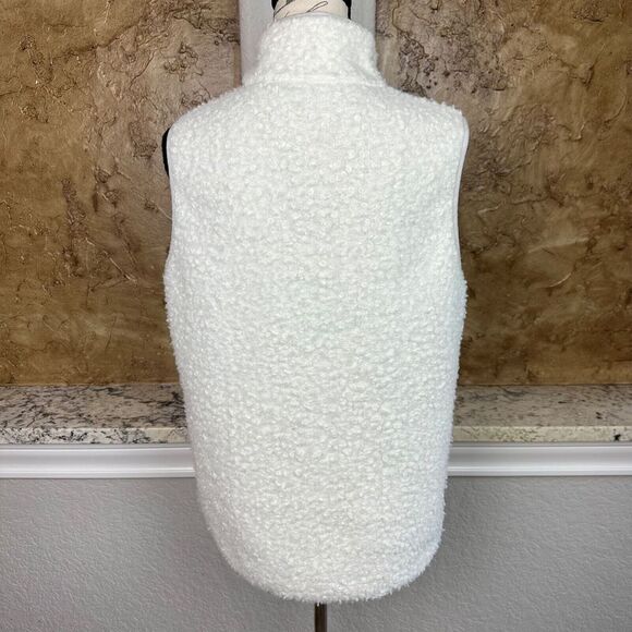 Woolrich Women's Siskiyou Fleece Vest Medium Ivory‎ Full Zip Cozy - Picture 3 of 9